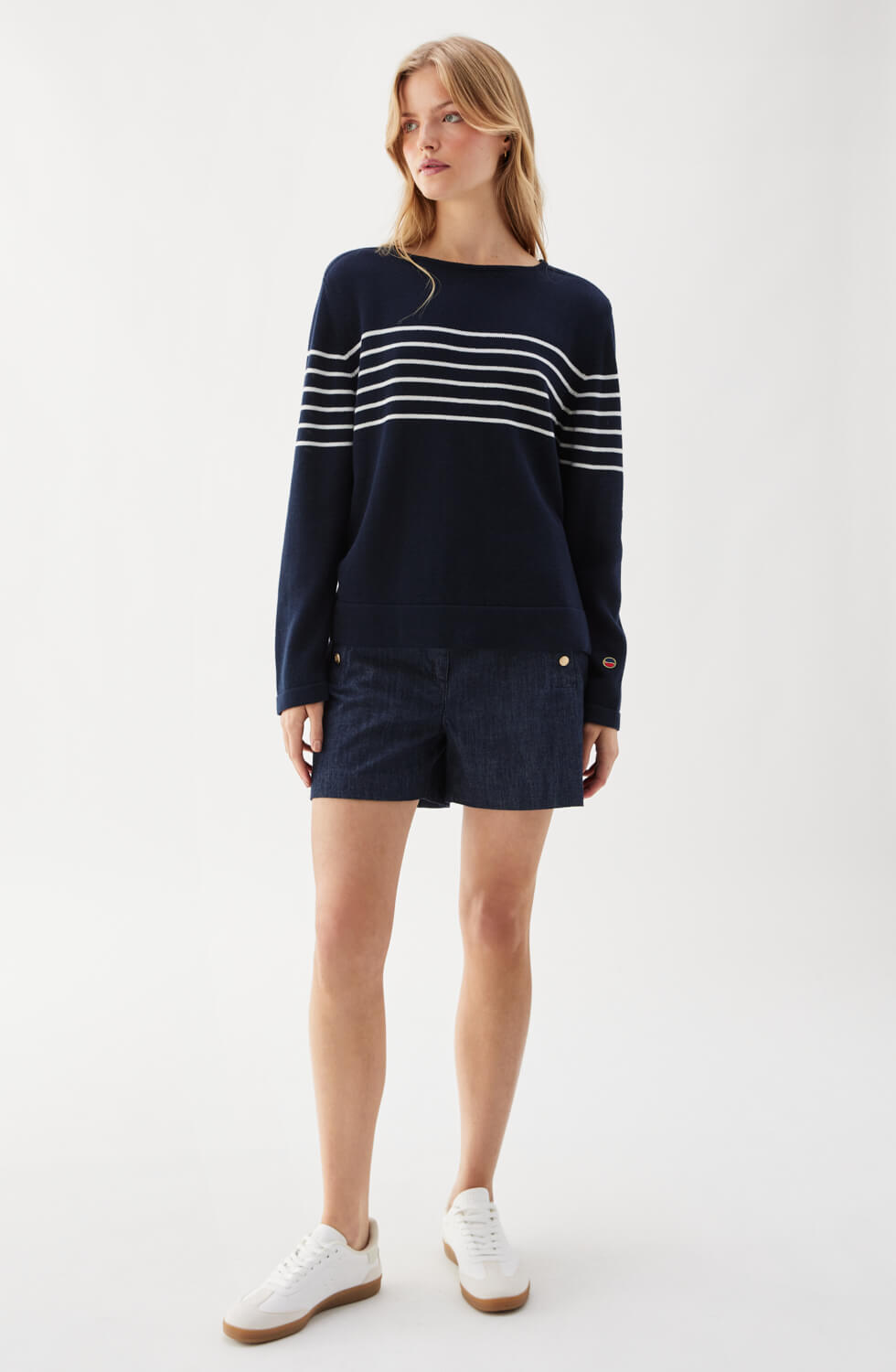 Pixie shorts i linne mörkblå