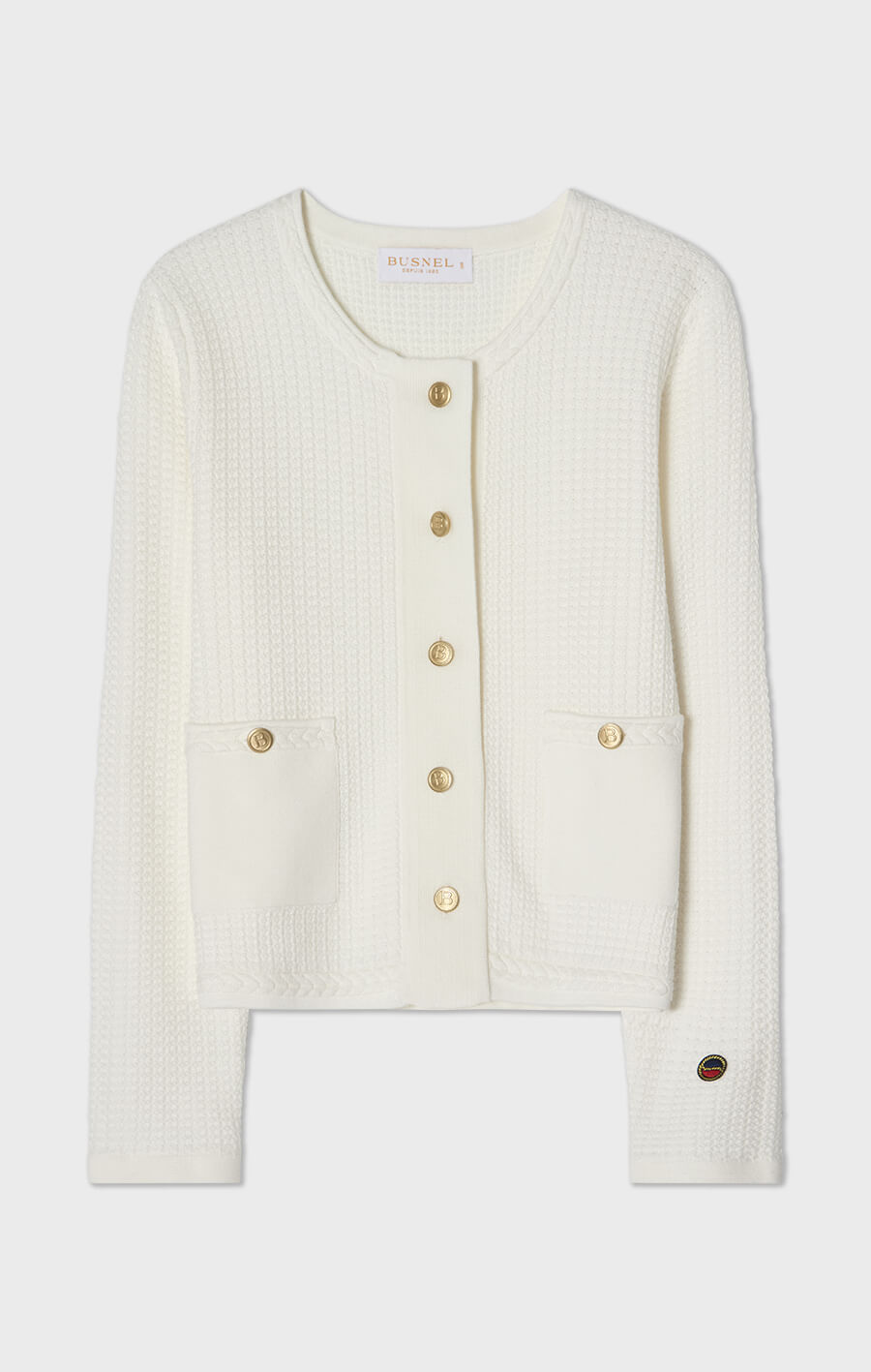 Estelle Textured Cotton Cardigan Ecru