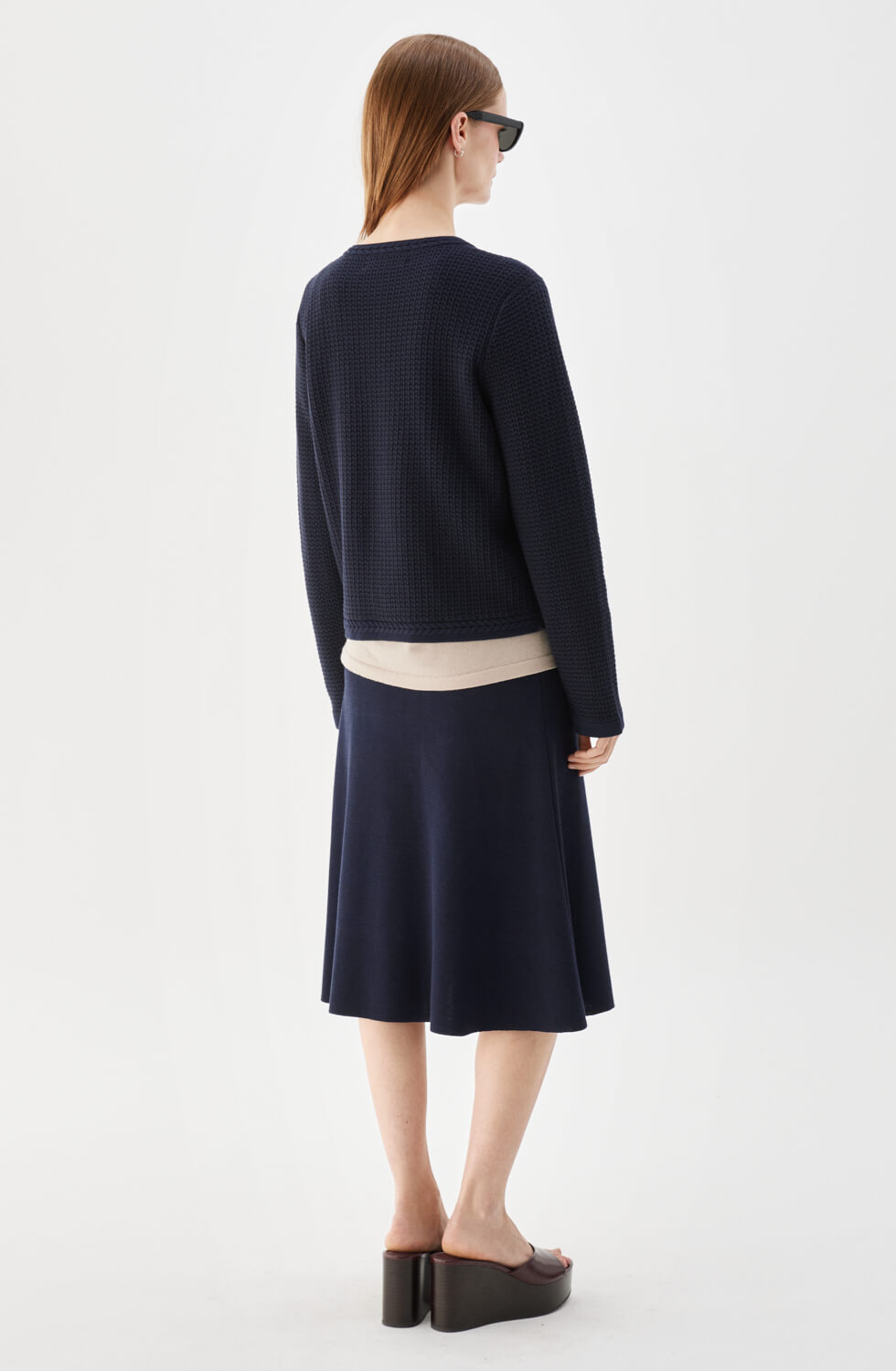 Phoebe Knitted Midi Skirt Marine