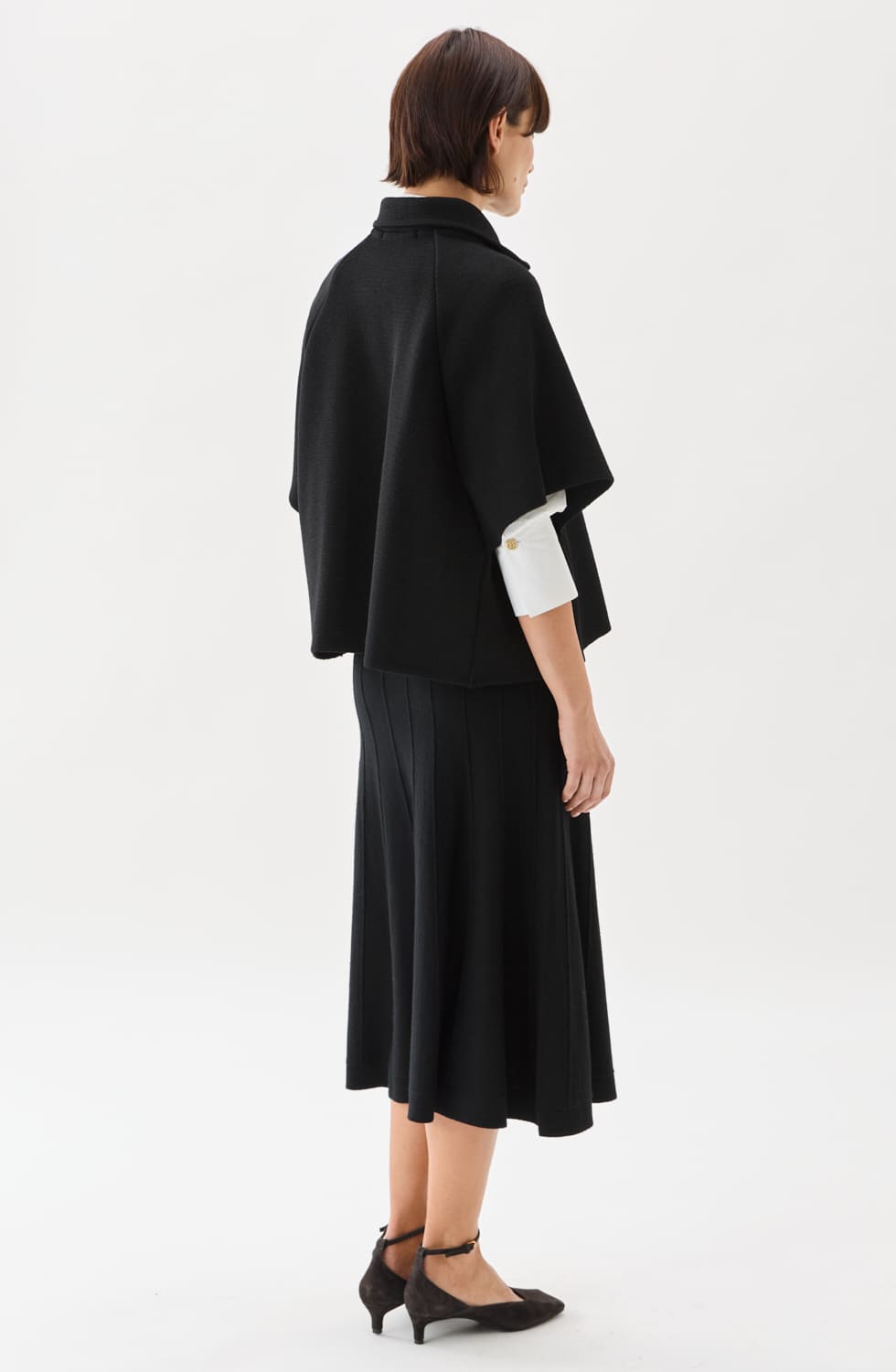 Gertrude Knitted Wool Cape Black