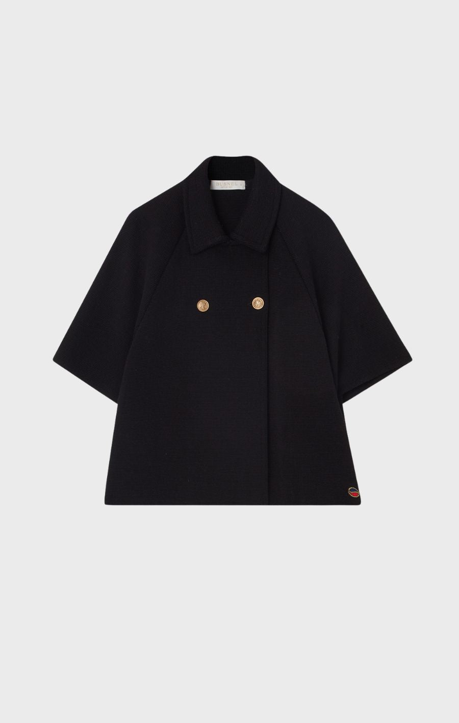 Gertrude Knitted Wool Cape Black
