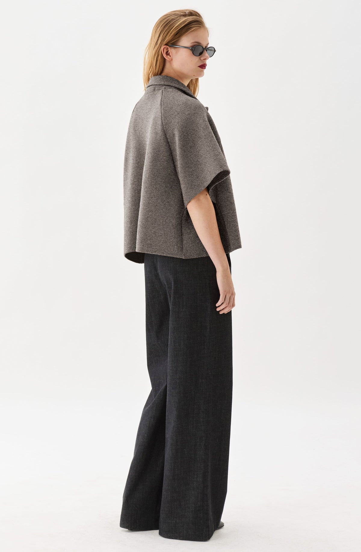 Gertrude Short Wool Cape Mole