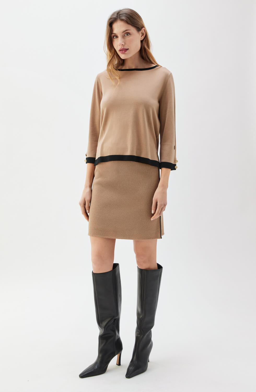 Helen Top Salty Caramel/Black