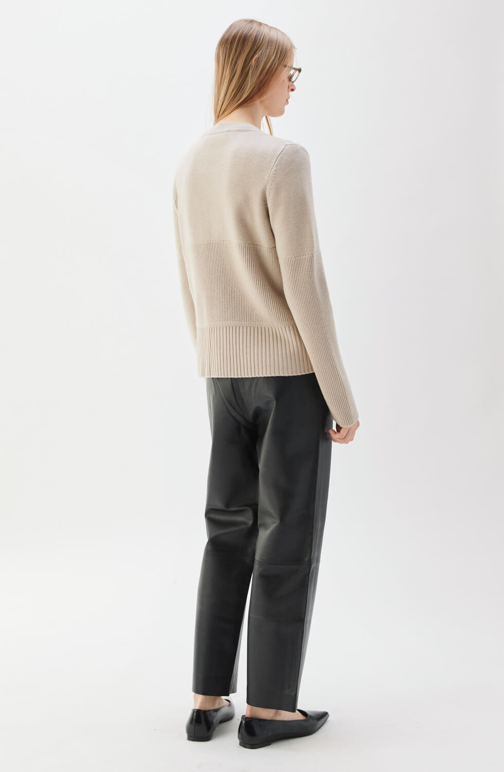 Lauren stickad kofta i merinoull beige