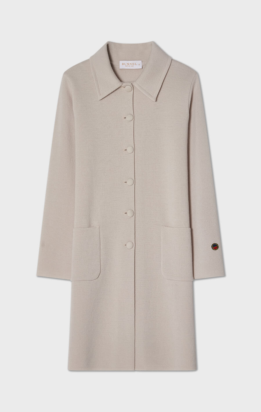 Lilli Knitted Wool Coat Silver Birch