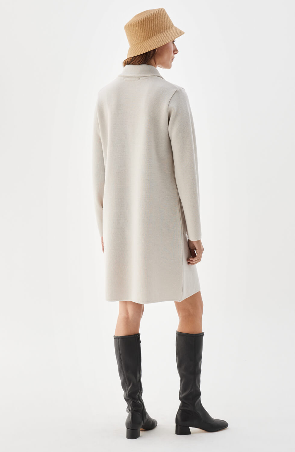 Lilli Knitted Wool Coat Silver Birch