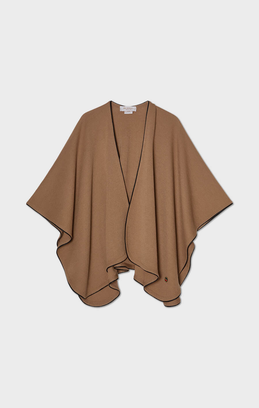 Mio Piped Poncho Ljusbrun/Svart