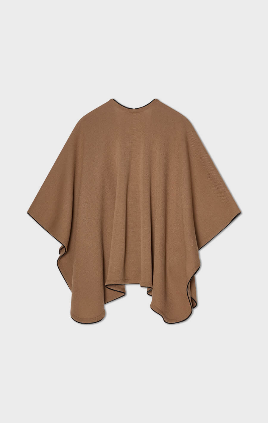 Mio Piped Poncho Ljusbrun/Svart