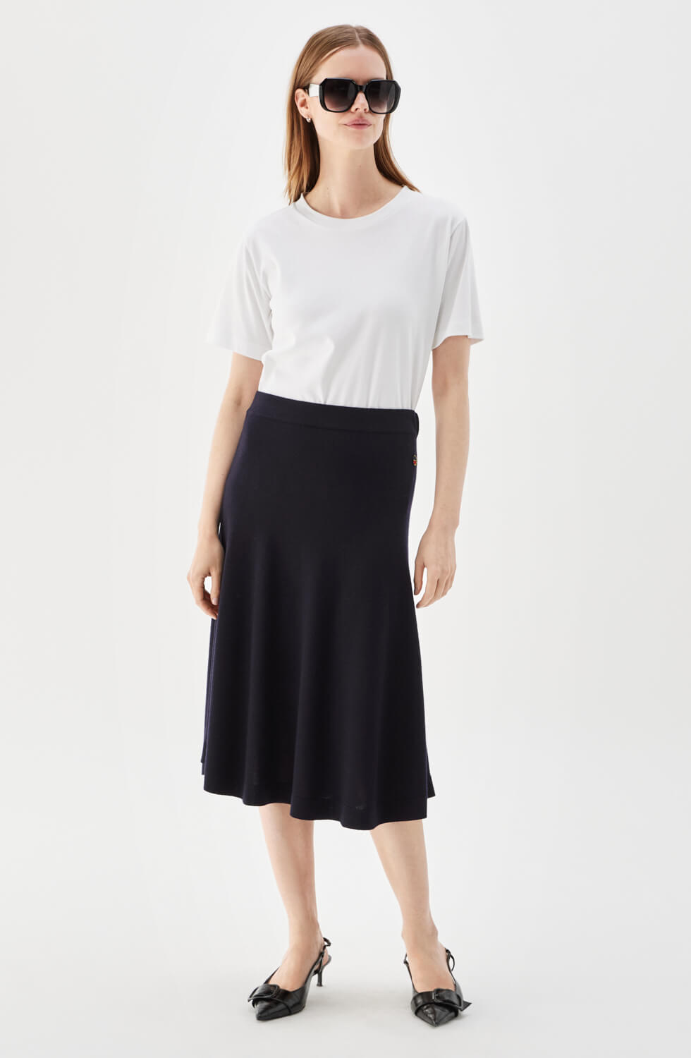 Maja Knitted Wool Skirt Black