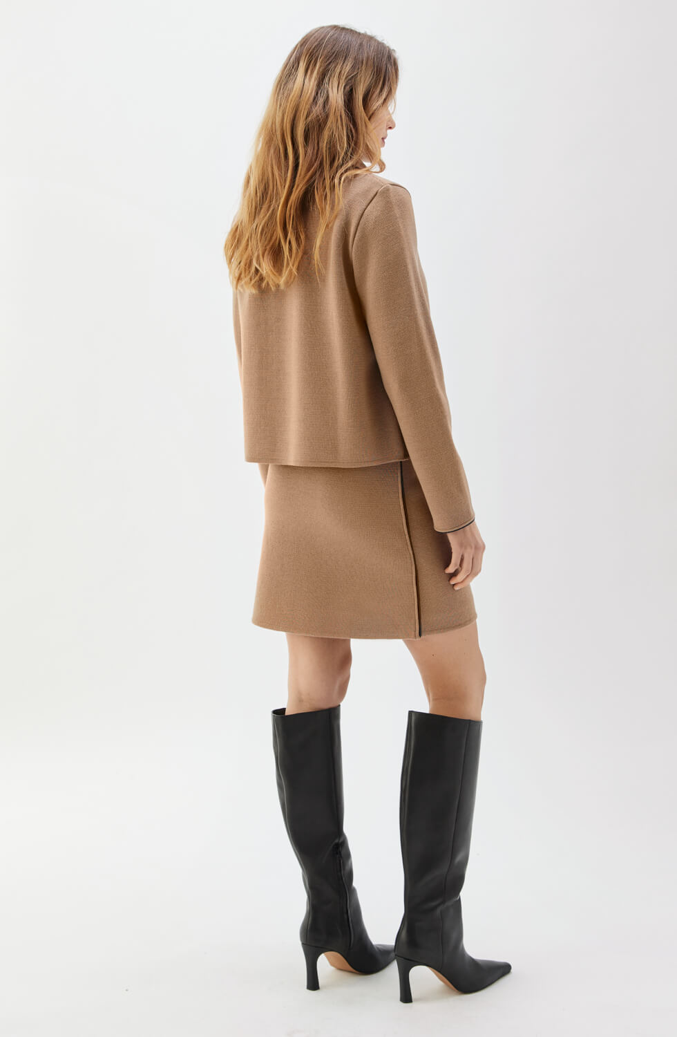 Maxine Piped Jacket Salty Caramel/Black