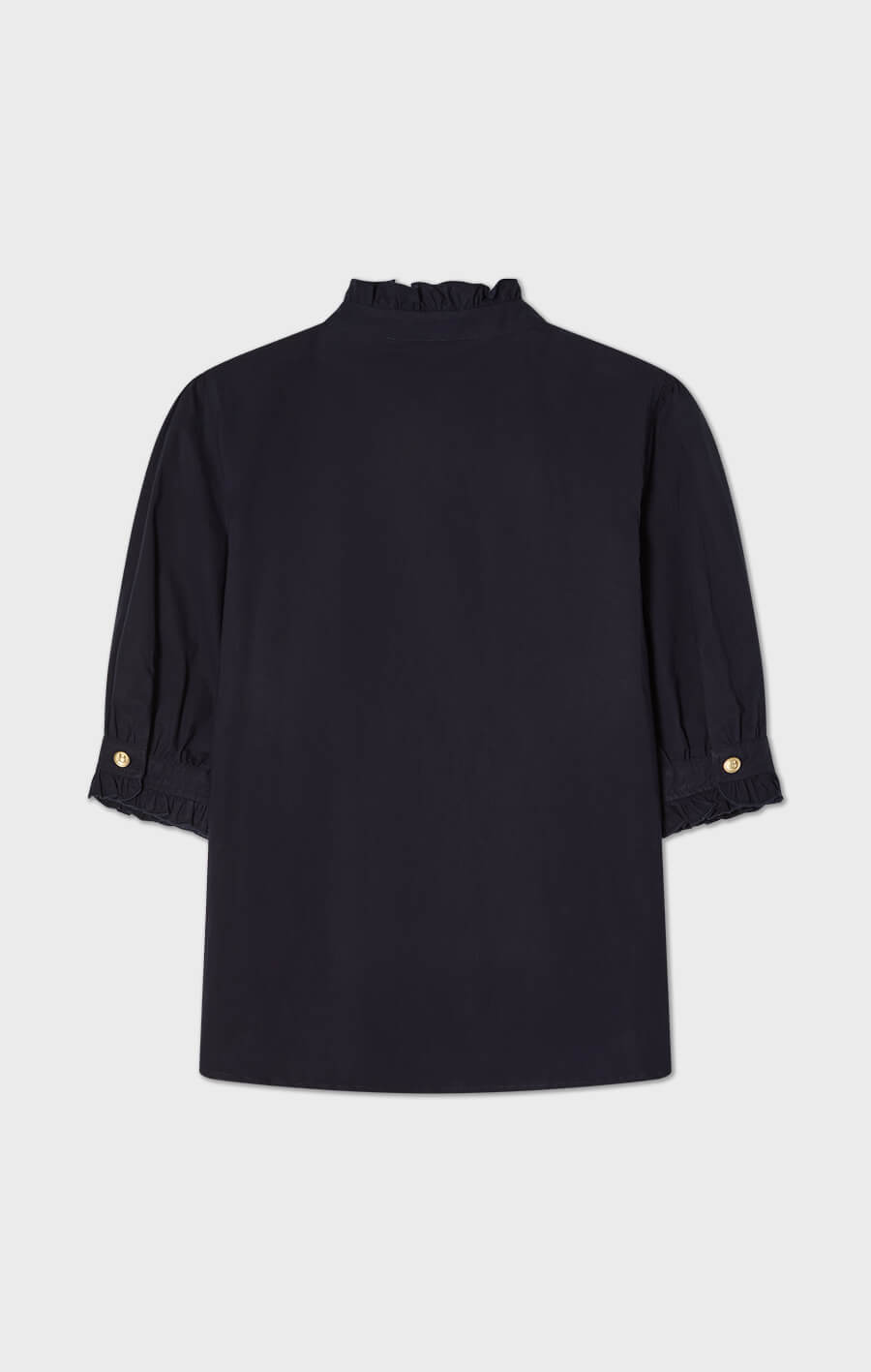 Mica kortärmad blus i poplin mörkblå