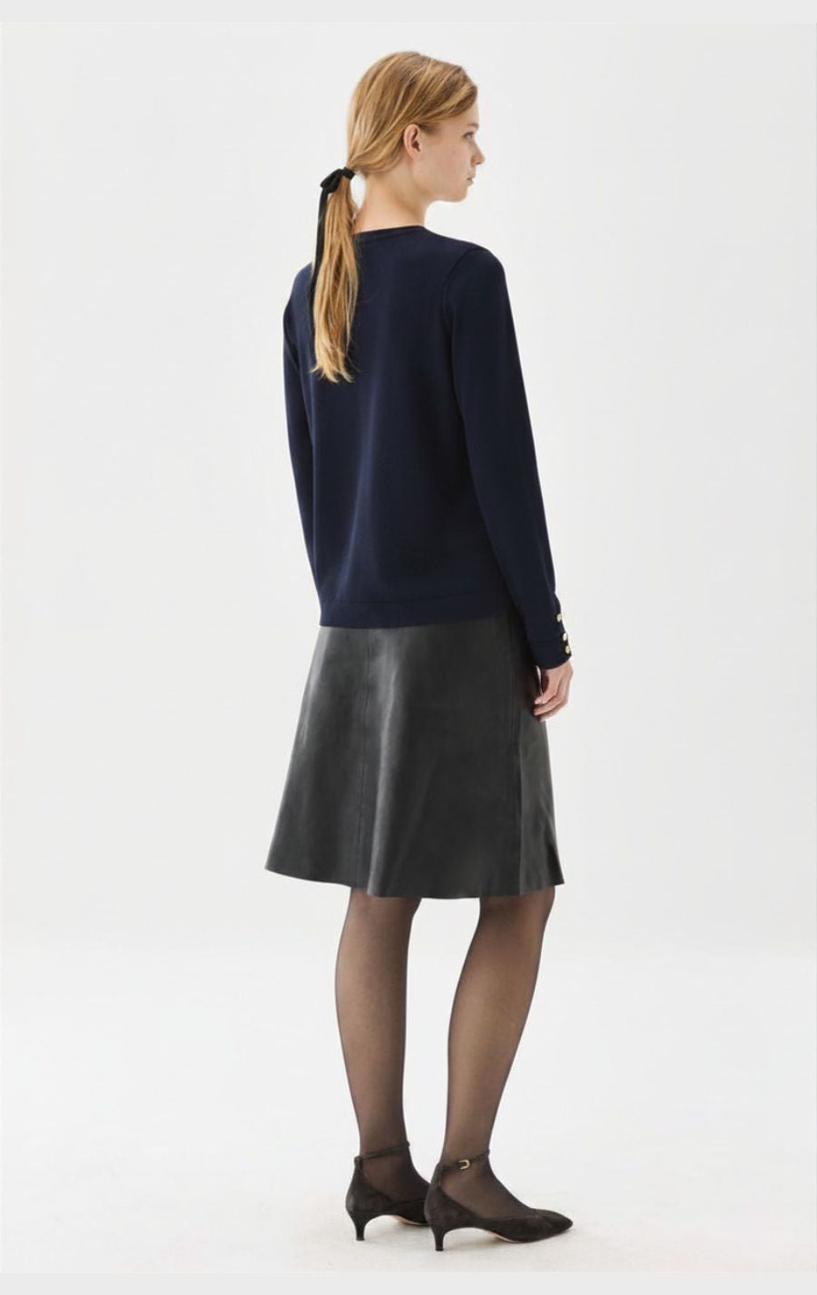 Paisley Knitted Merino Wool top Marine