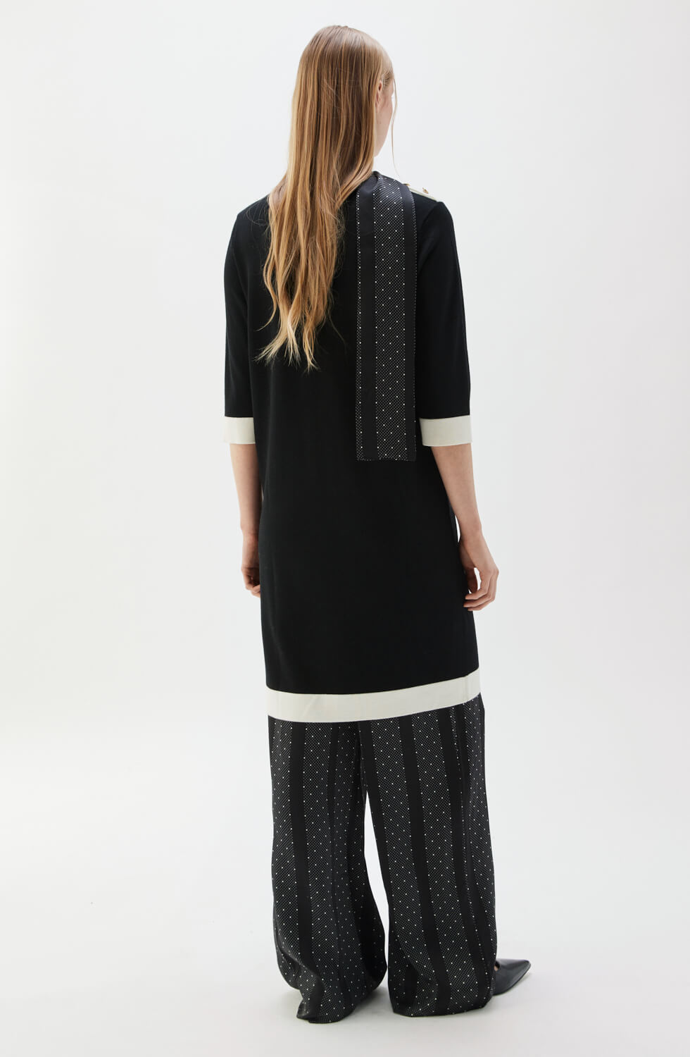 Nour Dress Black/Ecru