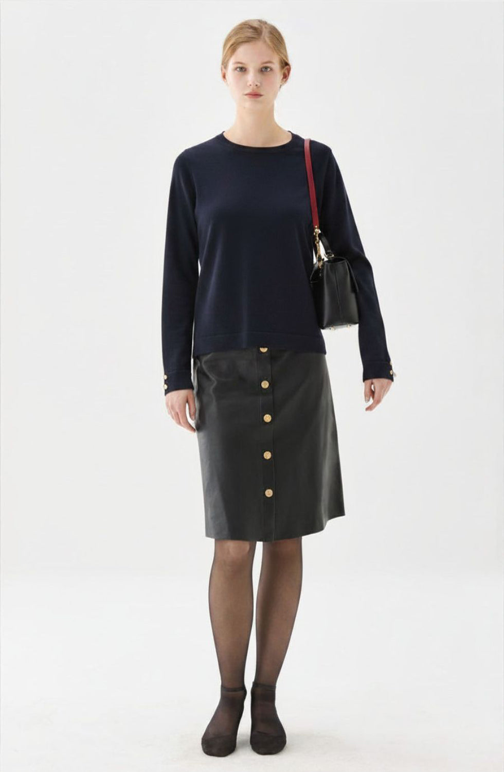 Paisley Knitted Merino Wool top Marine