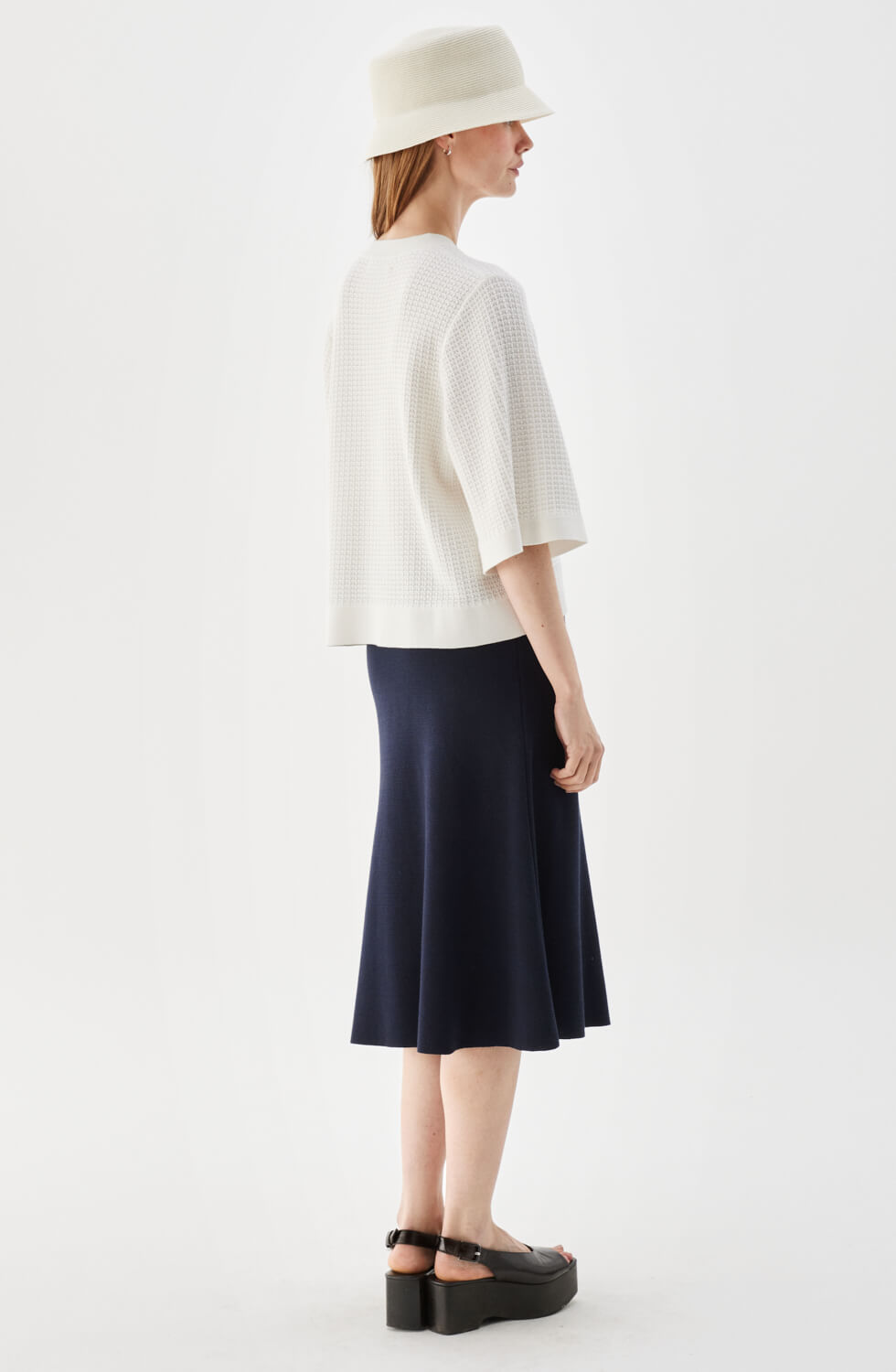 Palmer Textured Cotton Cardigan Ecru