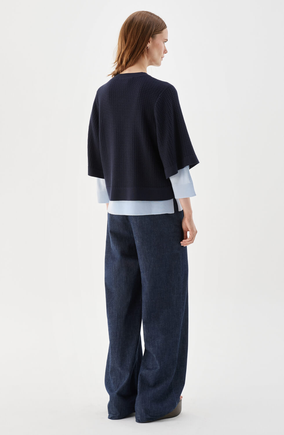 Palmer Textured Cotton Cardigan Marine