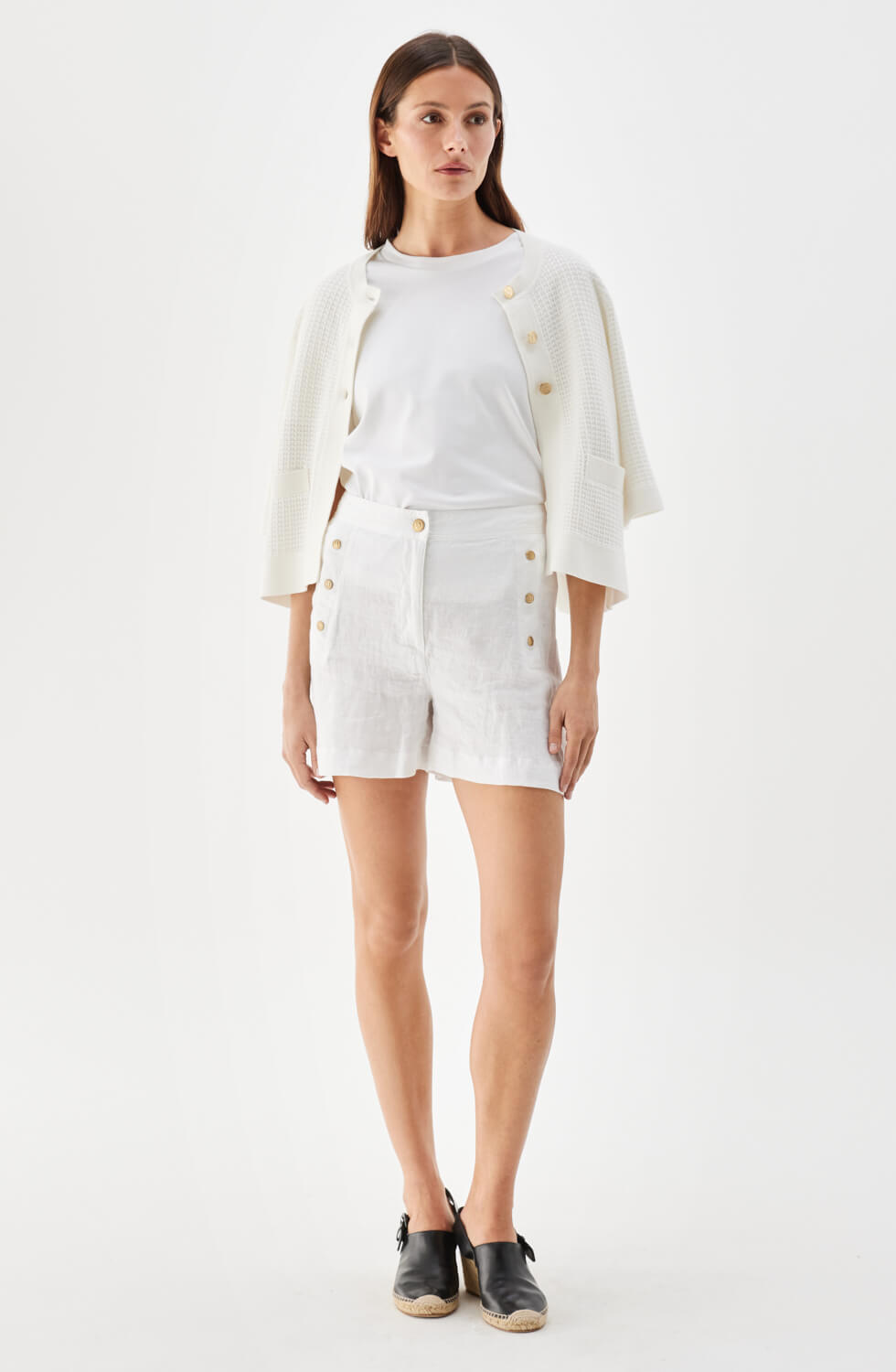 Pixie Linen Shorts White