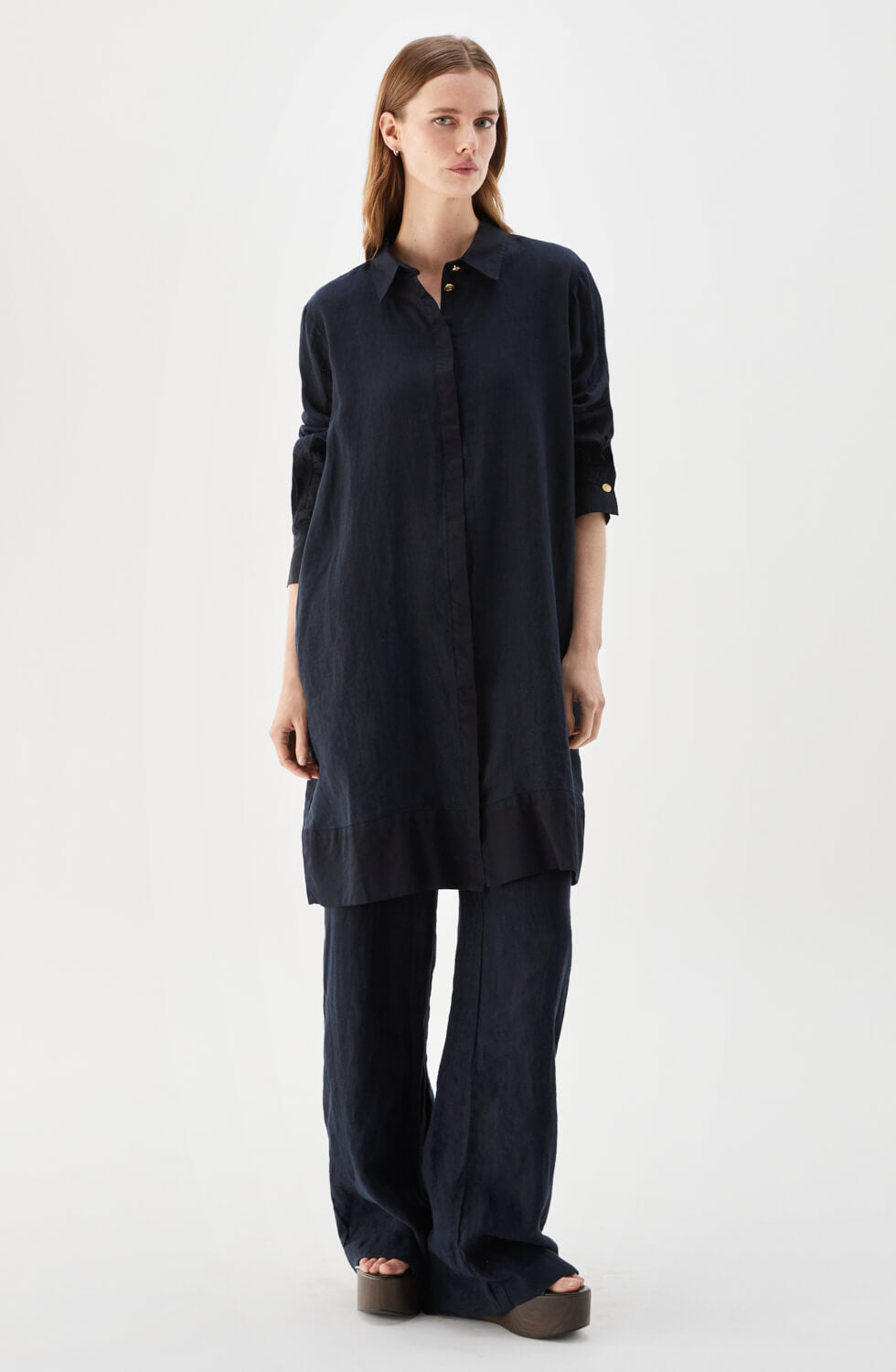Raven Linen Dress Marine