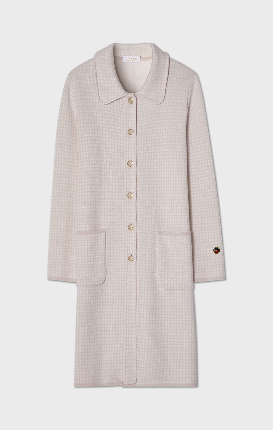Rosale Knitted Coat Pepita Light Rose