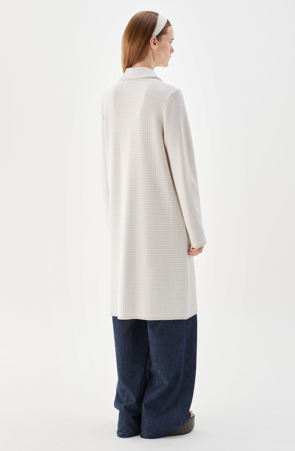 Rosale Knitted Coat Pepita Light Rose
