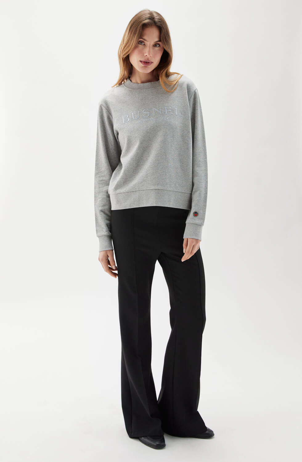 Samantha Broderad Sweatshirt Ljusgrå