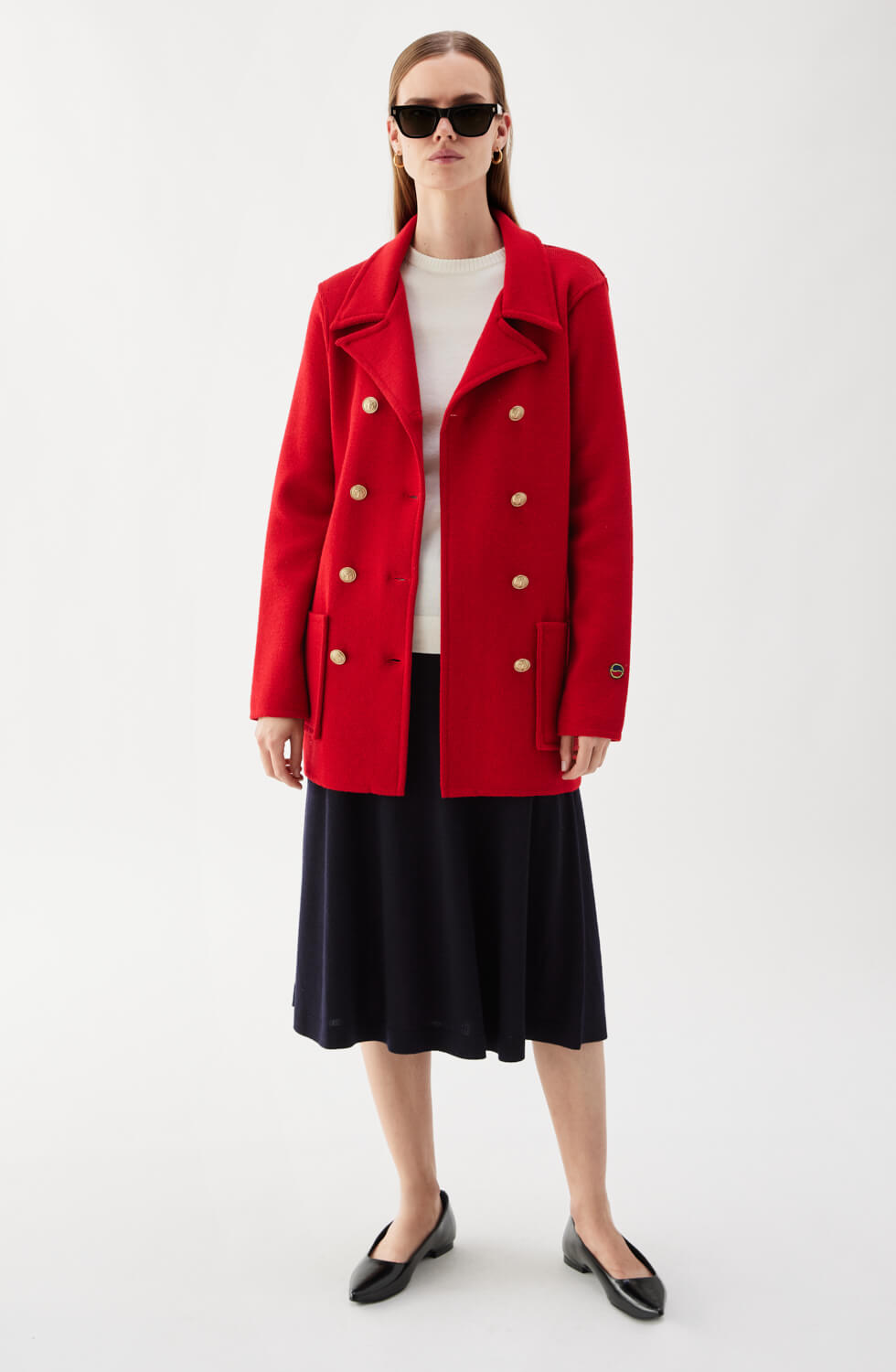 Victoria Knitted Wool Jacket Red