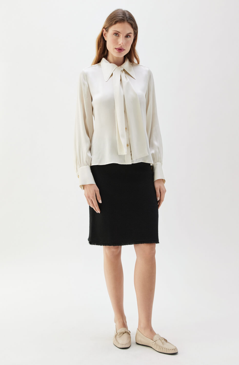 Anita Silk Blouse Ecru
