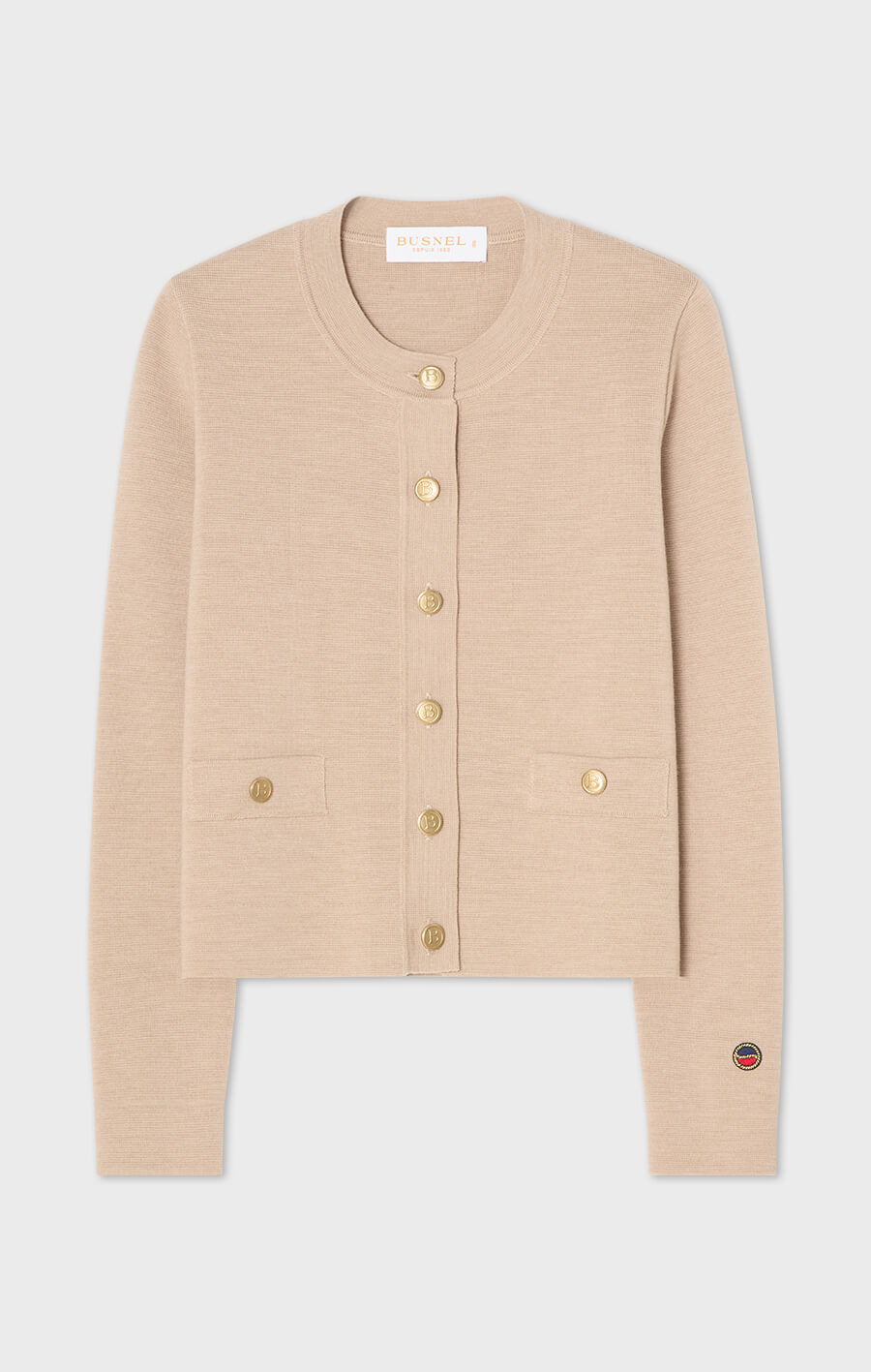 Aria kort kofta i merinoull Beige