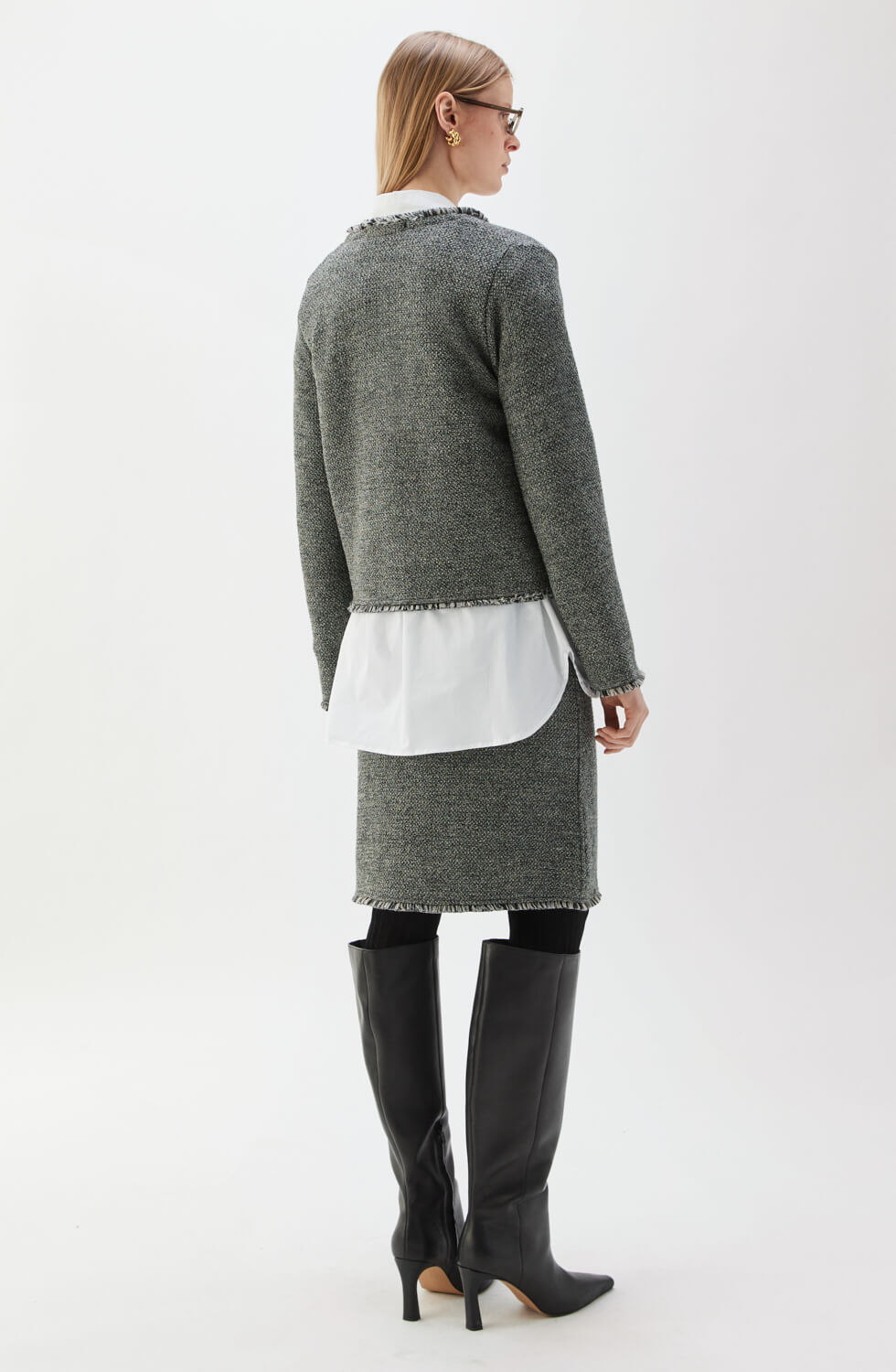 Lucky Tweed Skirt Salt & Pepper
