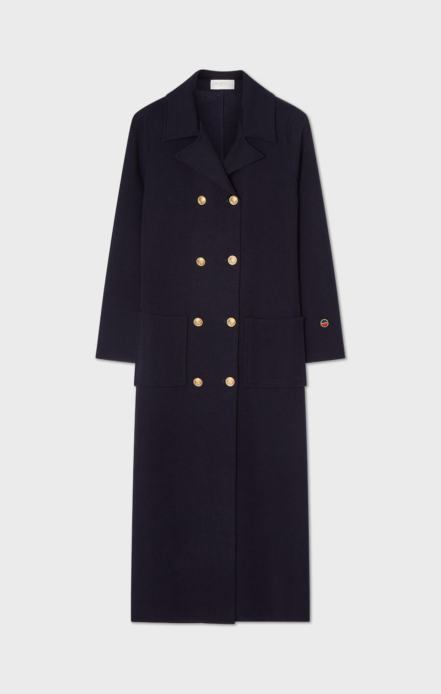 Capri Long Knitted Wool Coat Marine