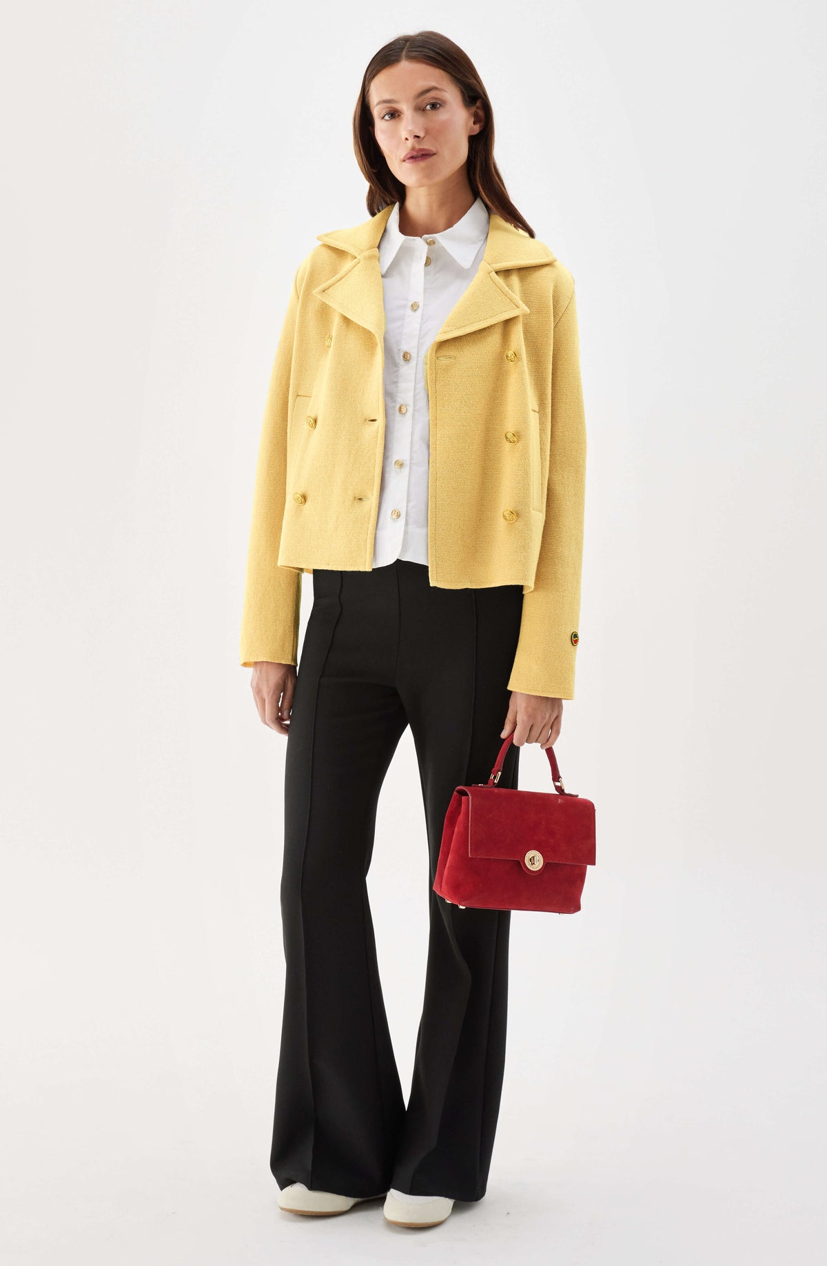 Indra Knitted Wool Jacket Royal Yellow