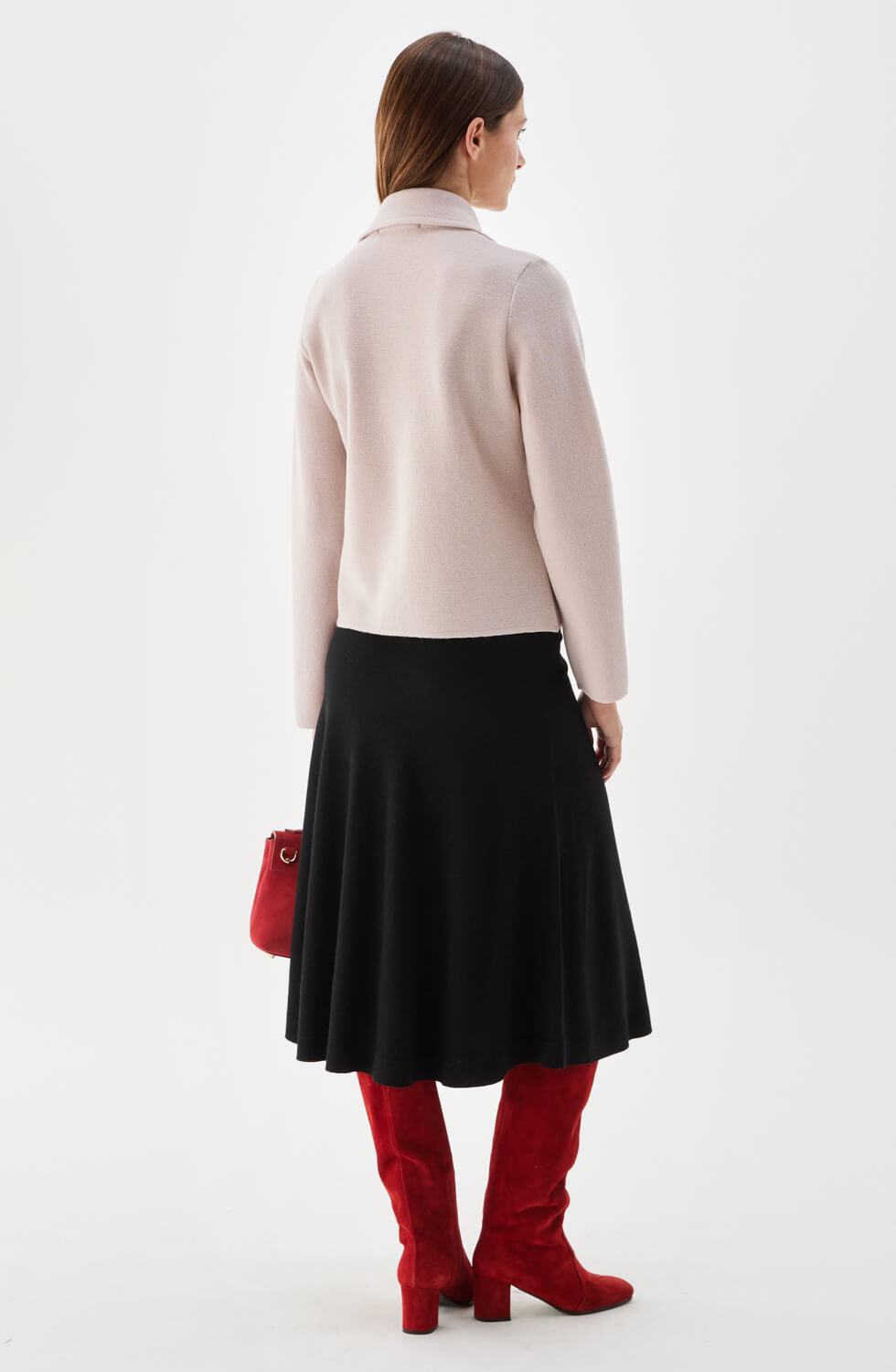 Indra Knitted Wool Jacket Light Rose