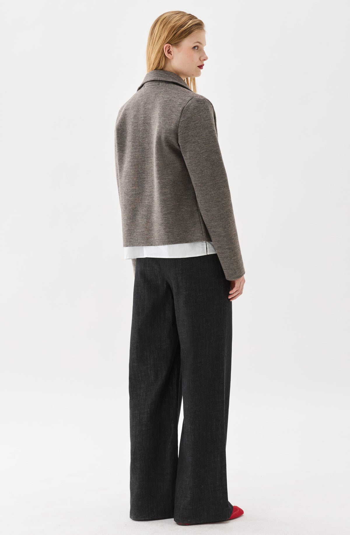 Indra Knitted Wool Jacket Mole