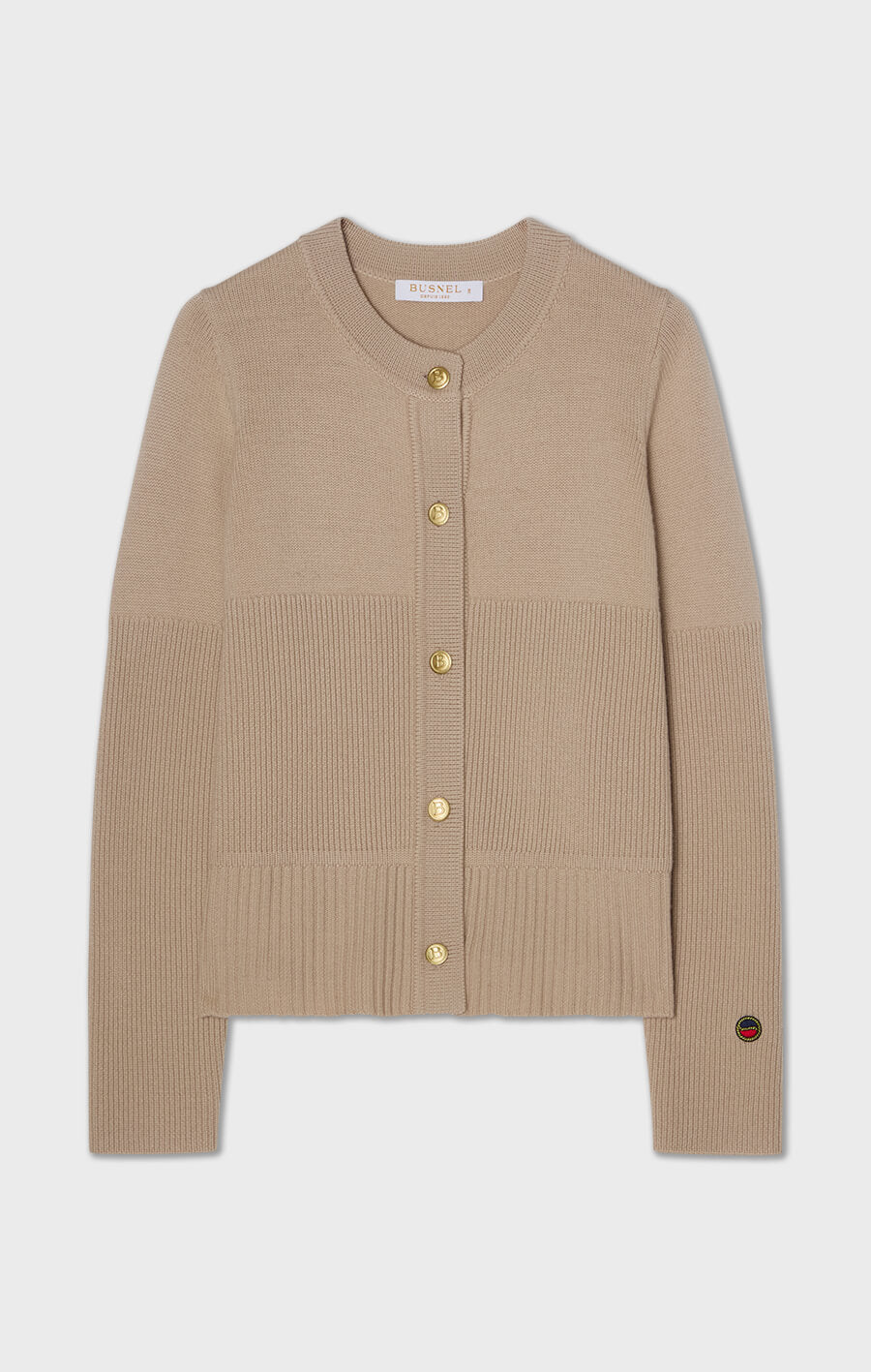 Lauren stickad kofta i merinoull beige