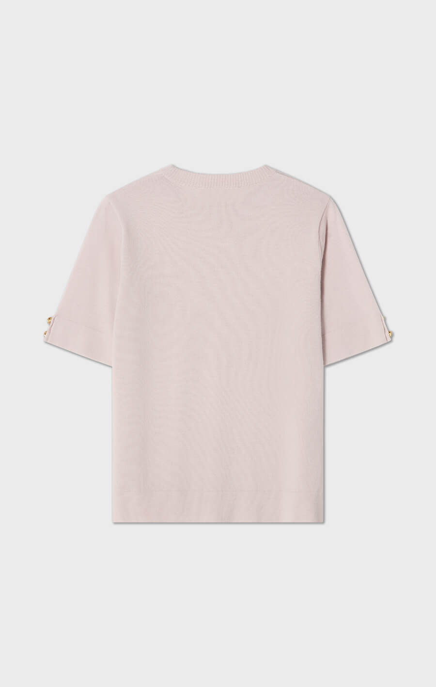 Lucca Knitted Merino Wool T-shirt Light Rose