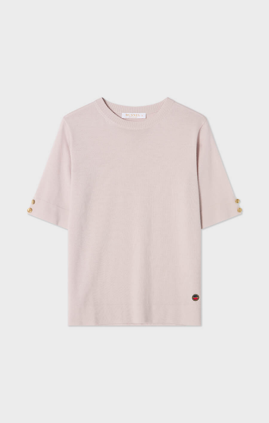 Lucca Knitted Merino Wool T-shirt Light Rose