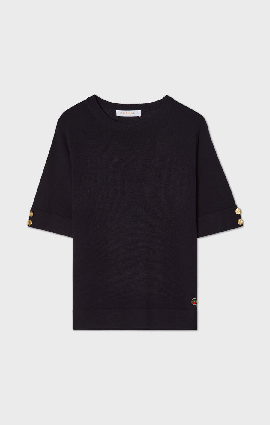 Lucca Knitted Merino Wool T-shirt Marine