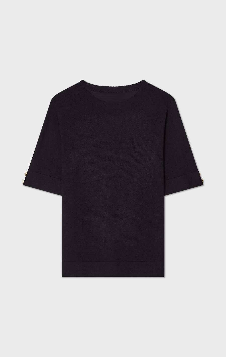 Lucca Knitted Merino Wool T-shirt Marine