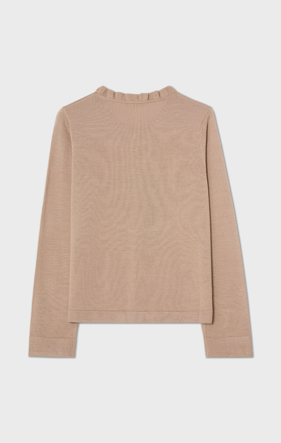 Molly stickad topp i ull Beige