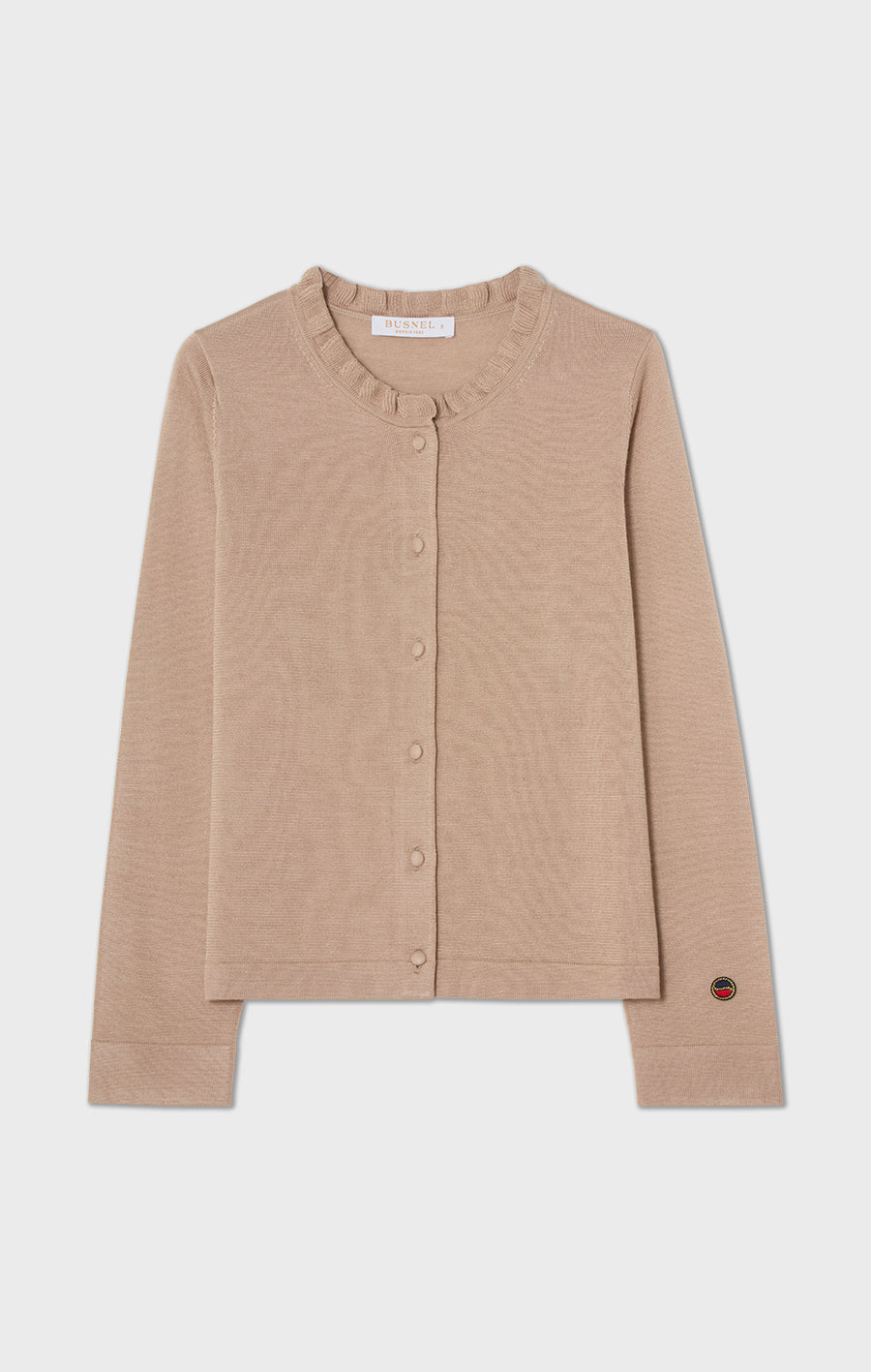 Molly stickad topp i ull Beige