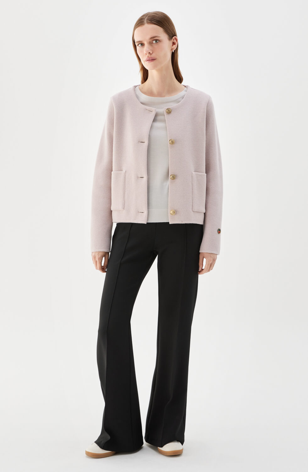 Macey Knitted Wool Jacket Light Rose