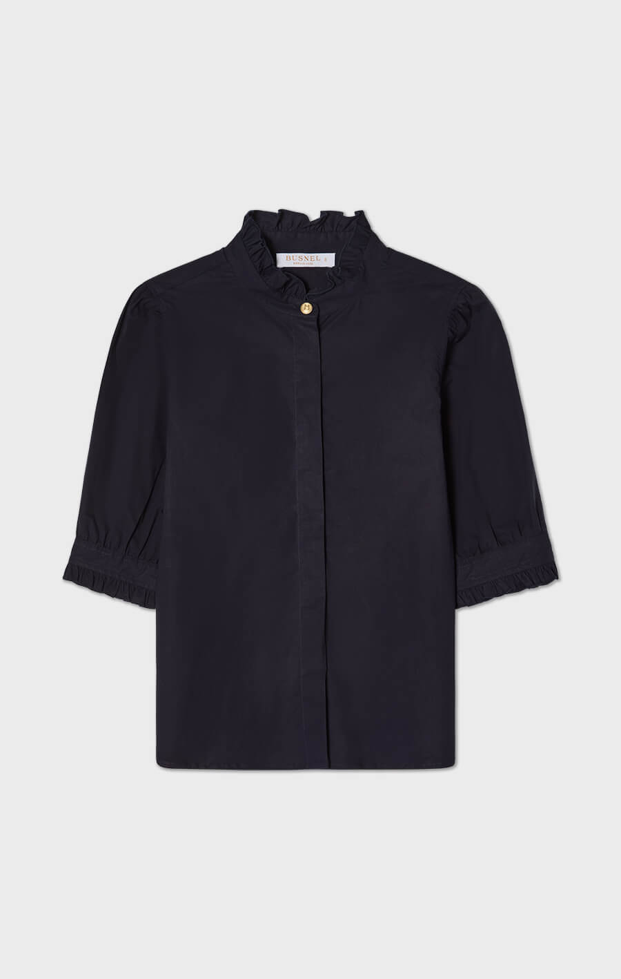 Mica kortärmad blus i poplin mörkblå