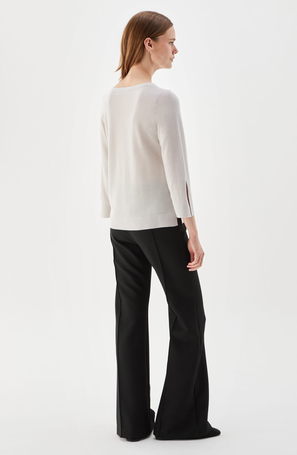Ocean Boatneck Wool Top Silver Birch