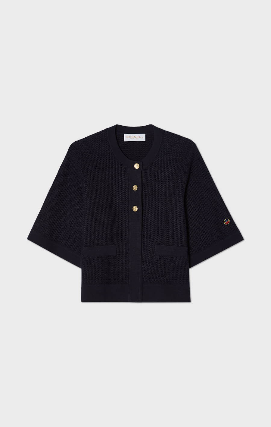 Palmer Textured Cotton Cardigan Marine