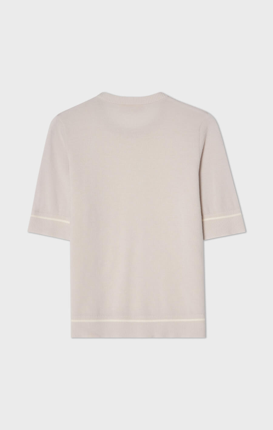 Paulina Jacquard Merino Wool Top Silver Birch/Ecru