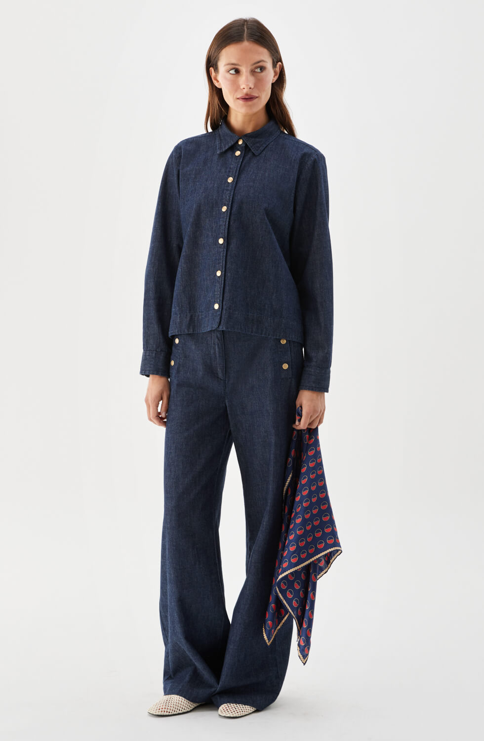 Poppy jeansskjorta mörkblå denim