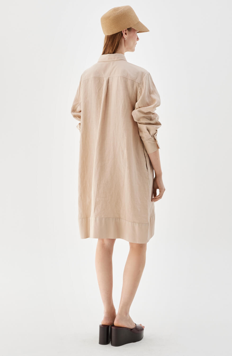 Raven Linen Dress Fudge