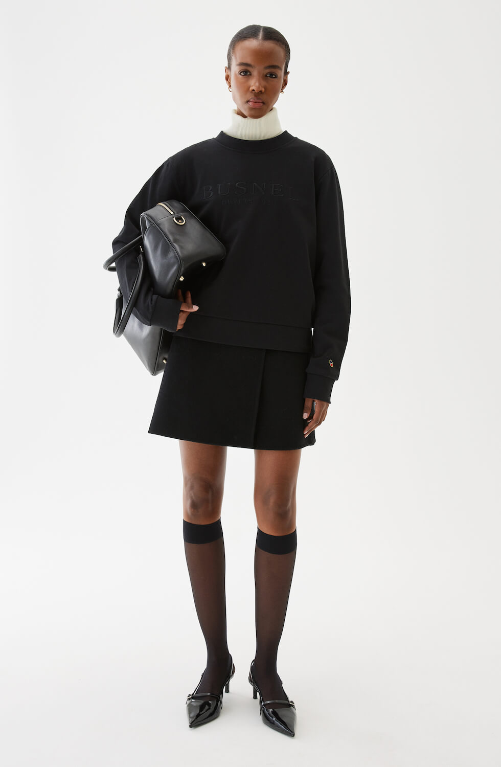 Samantha Broderad Sweatshirt Svart