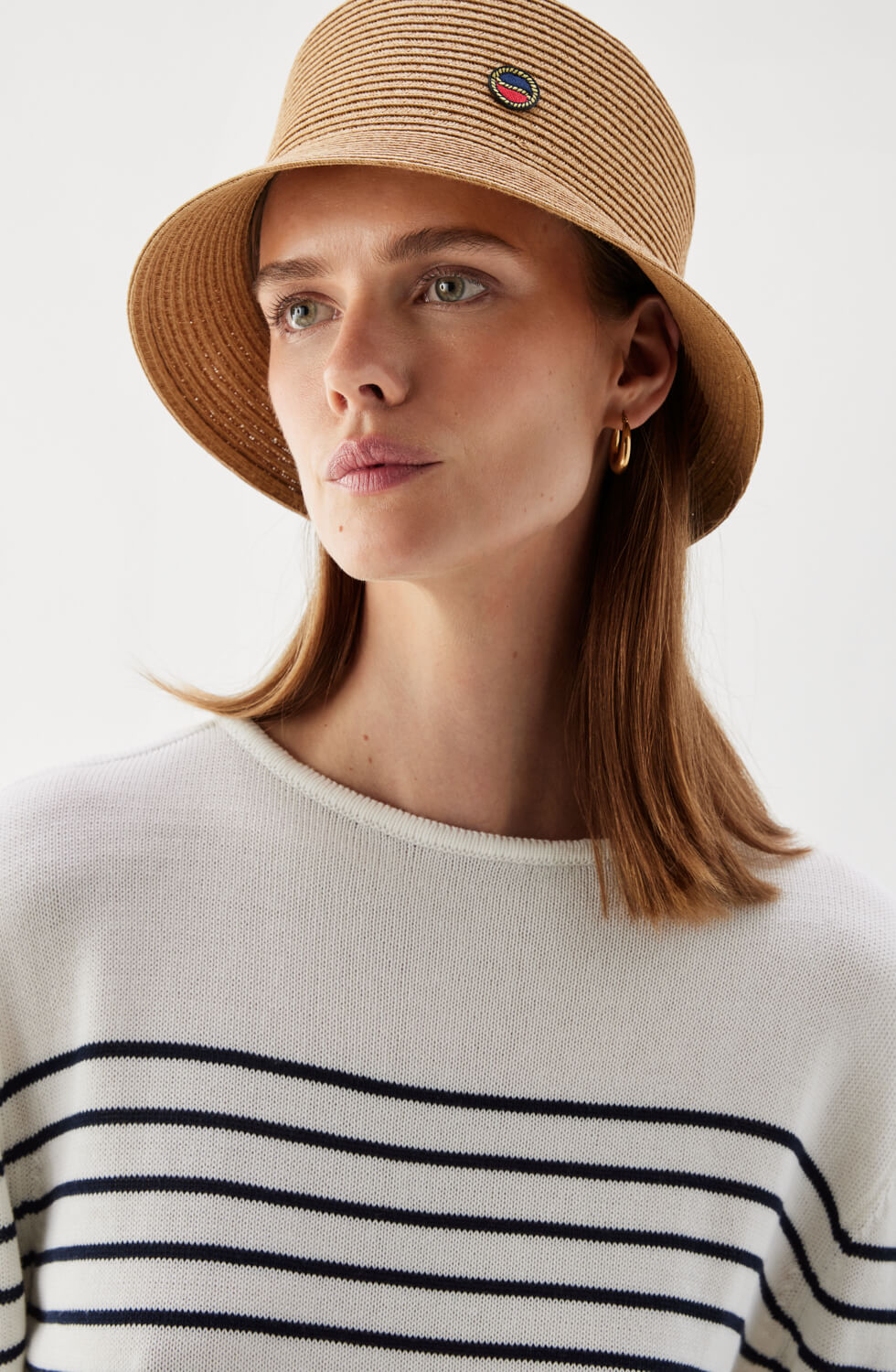 Tina Paper Straw Bucket Hat Natural