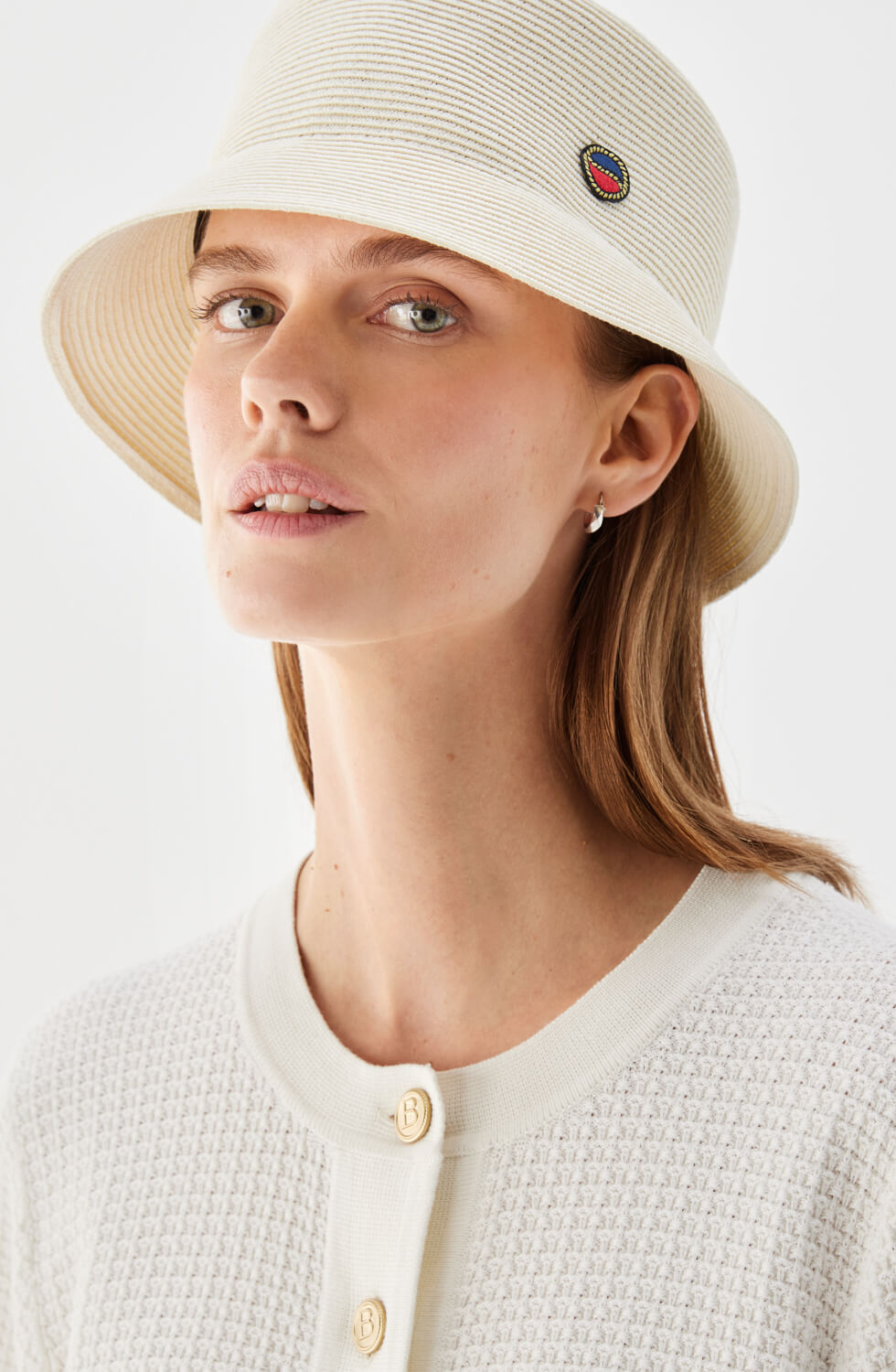 Tina Bucket Hat Strå Crèmevit